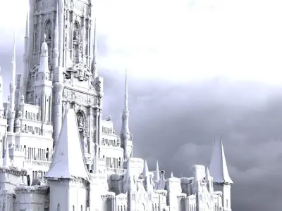 Fantasy City Angelic tower fortress 3D model