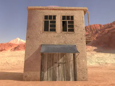 Afghan Old House Low-poly 3D model