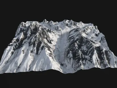Snowy Mountain Low-poly 3D model