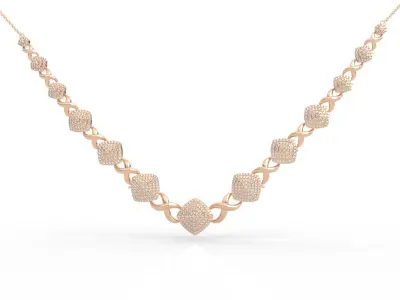 Bold Geometric V-Shape Diamond Collar Necklace 3D print model