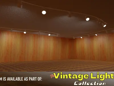 Vintage Ceiling Track Light Fixture Low-poly 3D model