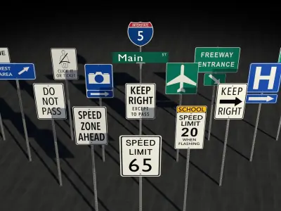 Traffic Signs 3D model