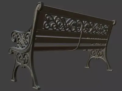 Park Bench 3D Model 3D model