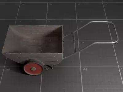 Used Soviet Wheelbarrow Low-poly 3D model