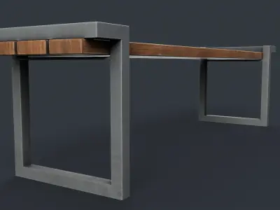 Modern Outdoor Bench 22 PBR Game Ready Low-poly 3D model