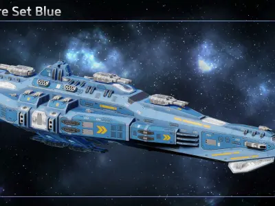 Spaceship Marwitz Cruiser Low-poly 3D model