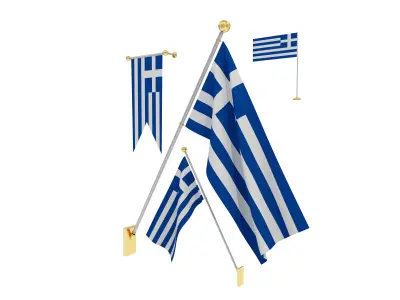 Flags of Greece 3D model