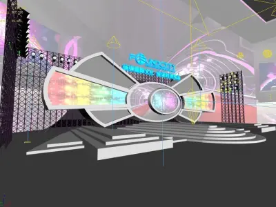 Stage party concert fashion catwalk T station  3 3D model
