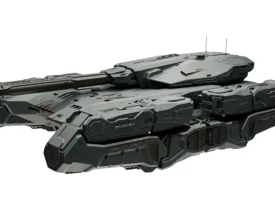 Flying Artillery Walker - Sci-Fi Combat Vehicle 3D model