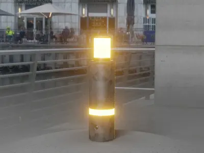 Galvanized Light-Column -6- Street-Light 9 Low-poly 3D model
