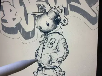 Street Bomb Cartoon Character Pendant STL OBJ Hip Hop Jewelry 3D print model