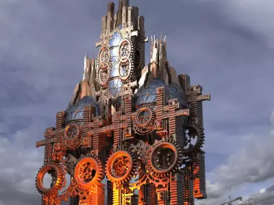 Faberge  egg Steampunk City 1 3D model