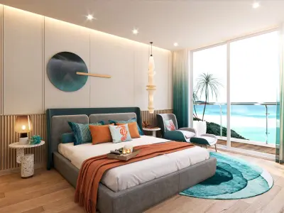 Bedroom - Beach House Scene 3d Model 3D model