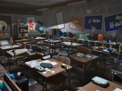 Abandoned classroom