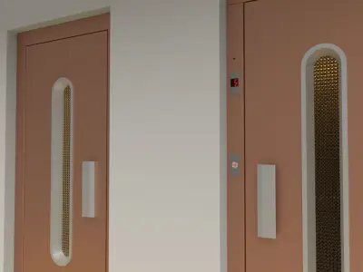 European vintage elevator - round window model 3D model
