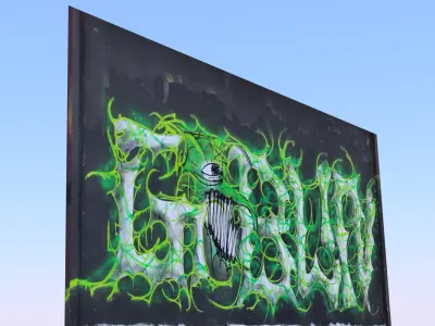 Graffiti wall XVII 3D model