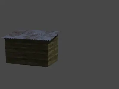 Wooden Shed Free low-poly 3D model