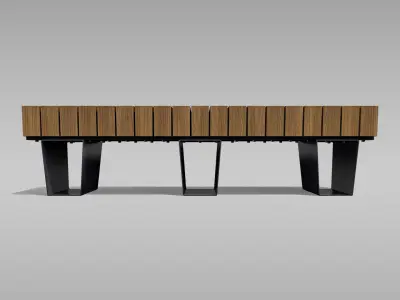 Park Bench 06 Low-poly 3D model