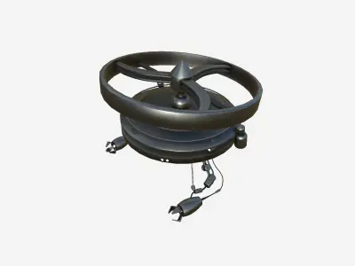 Flying Robot I10 Dark Steel - SciFi Character Design Low-poly 3D model