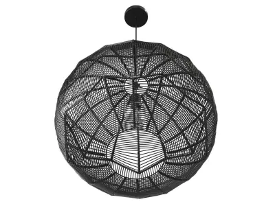  Kenroy Snaggle 1 Light Rattan Pendant with Black Finish 3D model