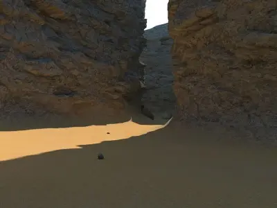 Canyon desert with rocks and sand 3D model