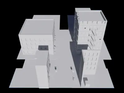 New York City Buildings Manhattan Street - Unfinished Project Low-poly 3D model