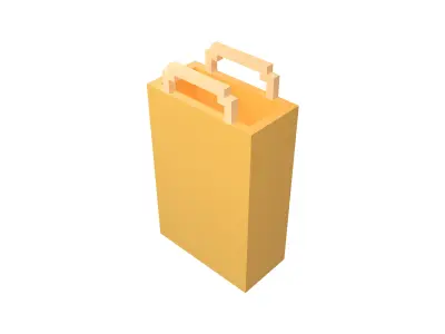 Voxel Plastic Bag v1 001 Low-poly 3D model