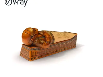 Ancient Egyptian Sarcophagus Model Pack Low-poly 3D model