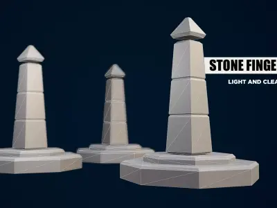 Stone Finger V1 Low-poly 3D model