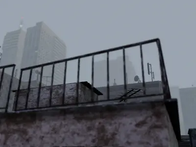 Future Slums Abandoned-Post-ApocalypticDistrict Low-poly 3D model