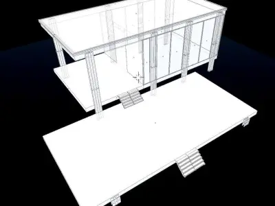 Farnsworth House Low-poly 3D model