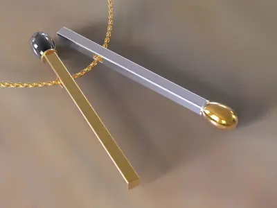 Matches pendant 4 different forms 3D print model