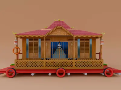 Traditional Houses - Rumah Rakit Low-poly 3D model