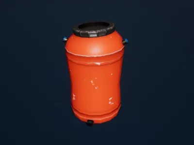 Plastic Barrel Stylized Low-poly 3D model