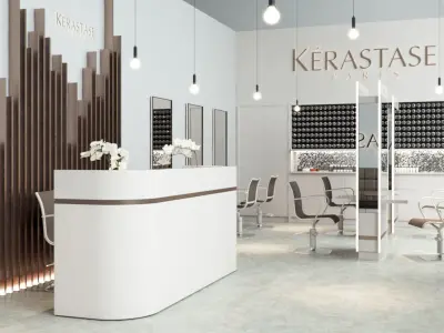 VRay - C4D Scene files - Salon Interior Scene  3D model