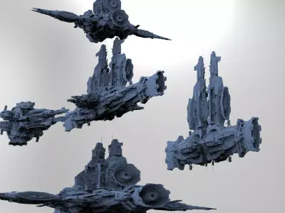 Sci-Fi Droid Prowler Ship Base Kit bash 5 3D model