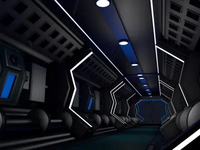 Sci Fi Corridor  3D model 24