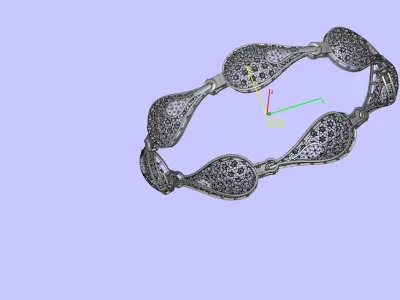 1123 Teardrop Lattice Bangle 8gm 3D print model