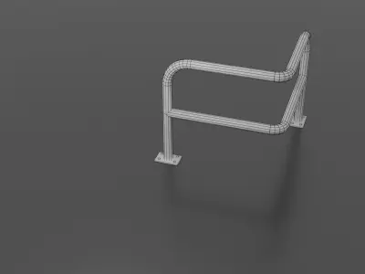 Steel barrier Low-poly 3D model