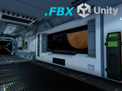 Big Modular Sci-Fi Interior Pack Low-poly 3D model