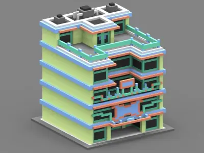 House Voxel - 5 Low-poly 3D model
