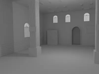 Mosque Interior No Material 3D model
