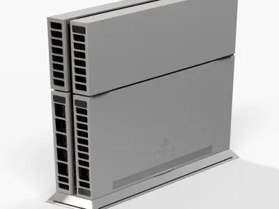 Sony PlayStation 4 Game Console with Stand 20th Anniversary Edit Low-poly 3D model