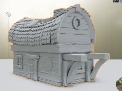 House 3D Print Model with roof 3D print model