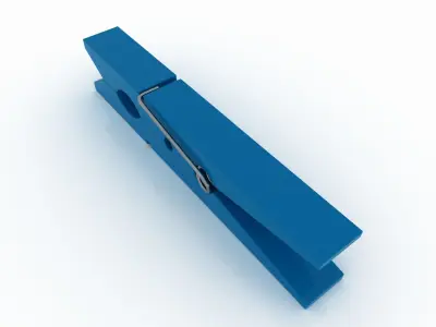 CLOTHES PEG BLUE PLASTIC Low-poly 3D model