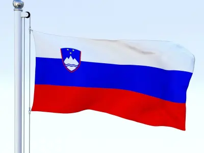 Animated Slovenia Flag Low-poly 3D model