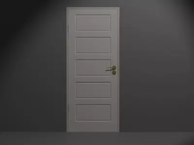 Standard Panel Door and Frame Low-poly 3D model