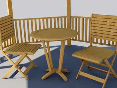 Gazebo 3D model with roof 3D model