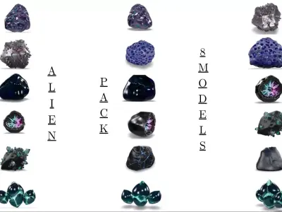  ROCK PACK  MEGA 48 Realistic Environment Rocks Low-poly 3D model