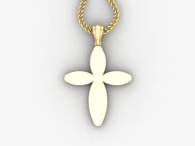 Light Gold 18K Cross Pendant 1CP052 3D print model